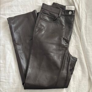 Aritzia - Melina Faux Leather Pants, Chocolate Brown
